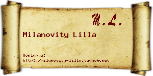 Milanovity Lilla névjegykártya