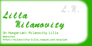 lilla milanovity business card